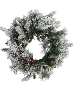 Ghirlanda natalizia innevata LED WHITEHORN Bianco 55 cm