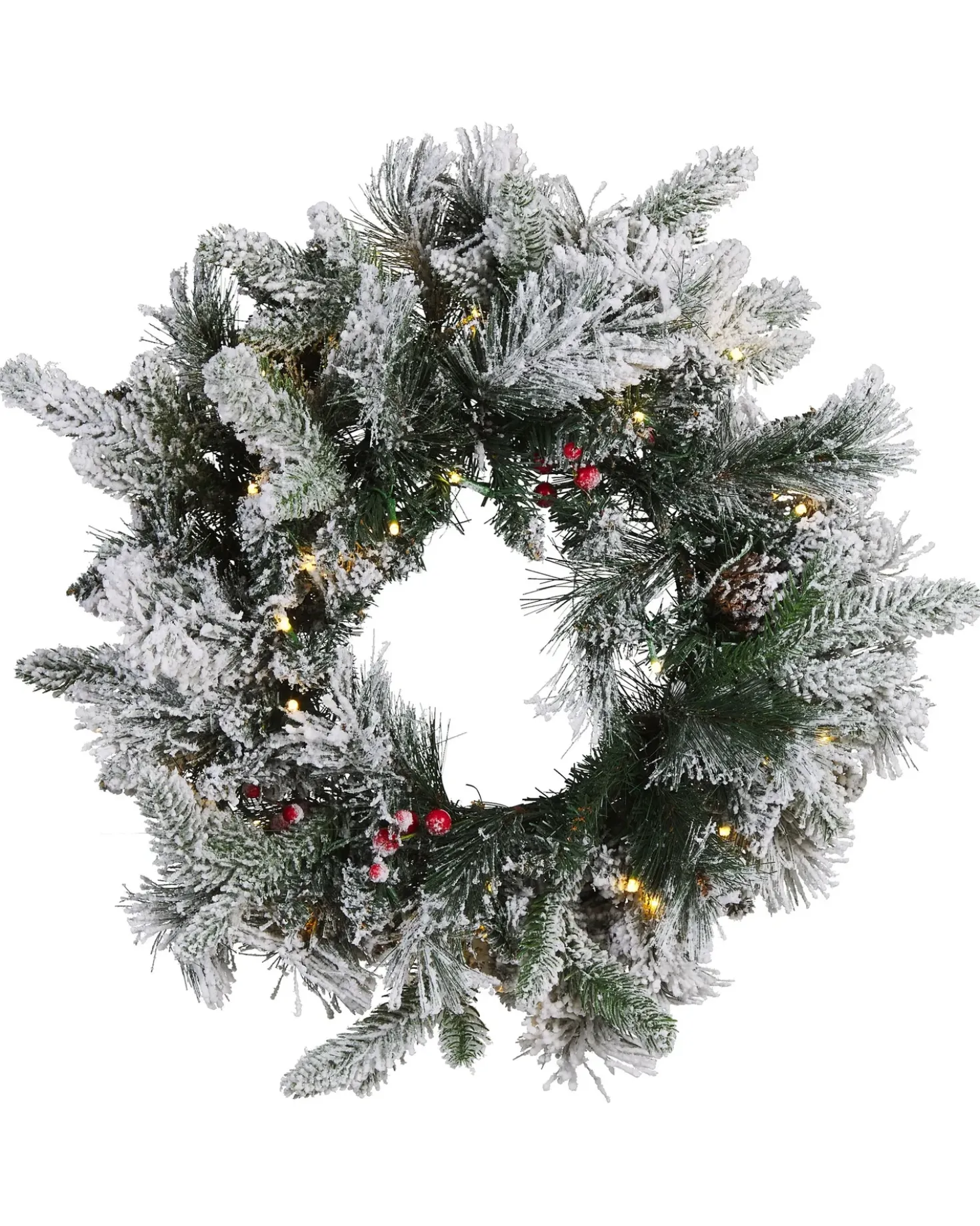 Ghirlanda natalizia innevata LED WHITEHORN Bianco 55 cm