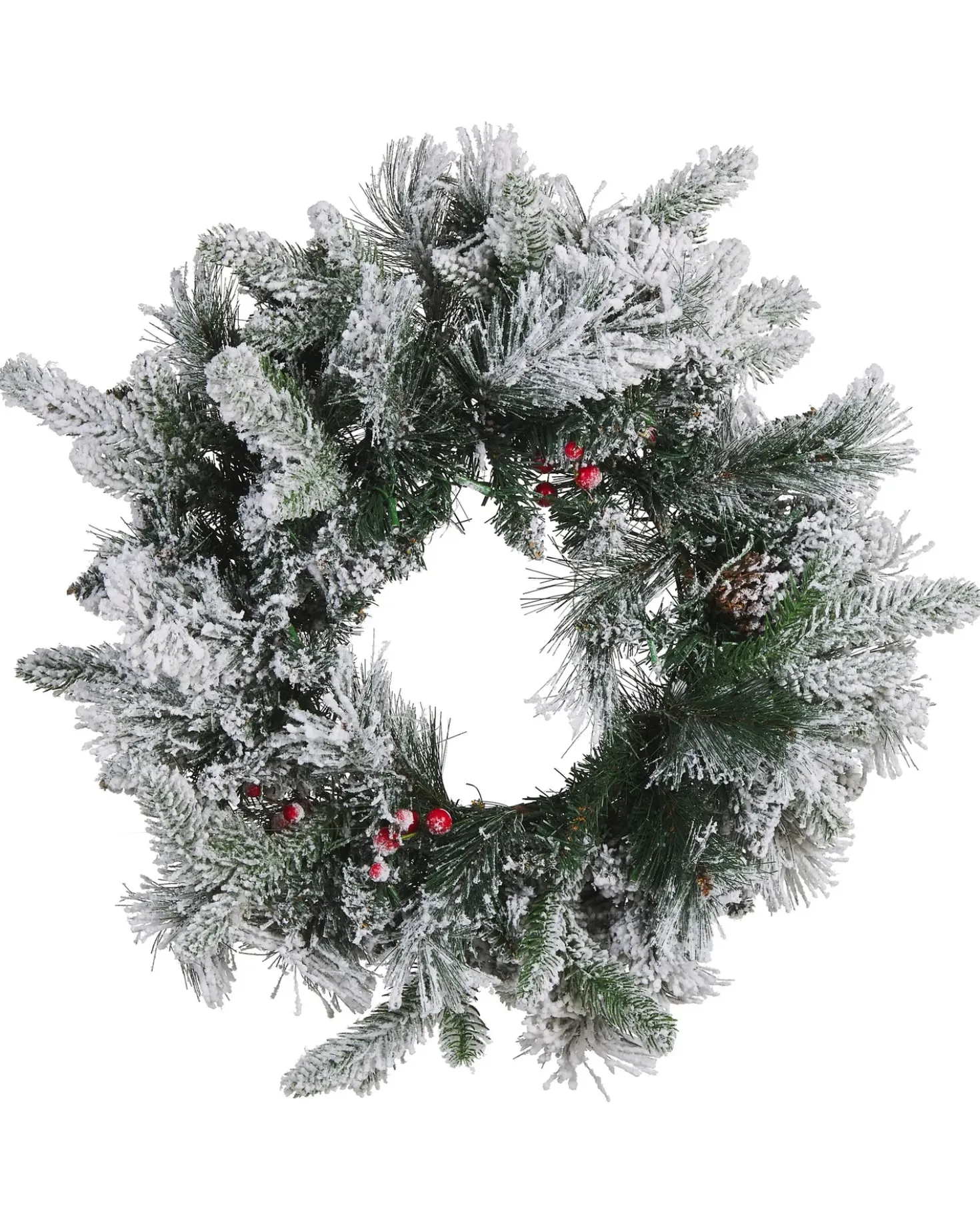 Ghirlanda natalizia innevata LED WHITEHORN Bianco 55 cm