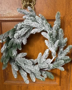 Ghirlanda natalizia innevata LED ALBINI Verde 45 cm