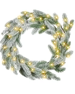 Ghirlanda natalizia innevata LED ALBINI Verde 45 cm