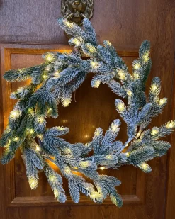 Ghirlanda natalizia innevata LED ALBINI Verde 45 cm