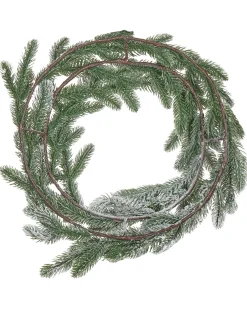 Ghirlanda natalizia innevata LED ALBINI Verde 45 cm