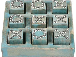 Gioco del Tris KINA Legno di mango Blu