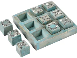 Gioco del Tris KINA Legno di mango Blu