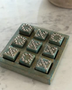 Gioco del Tris KINA Legno di mango Blu
