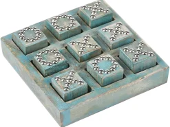 Gioco del Tris KINA Legno di mango Blu