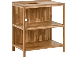 Isola per cucina esterna con lavello VENOSA Legno d'acacia Marrone/Argento