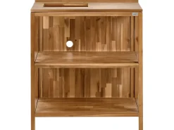 Isola per cucina esterna con lavello VENOSA Legno d'acacia Marrone/Argento