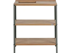Isola per cucina esterna con lavello IVREA Legno di acacia certificato Marrone/Nero