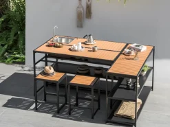 Isola per cucina esterna AVETRANA Metallo Nero