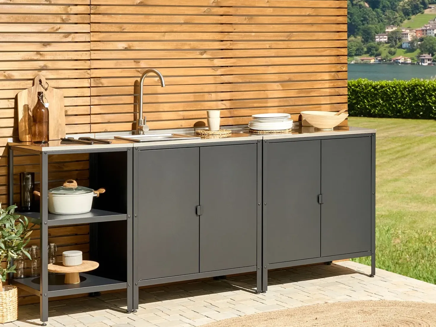 Isola per cucina esterna VILAMA Metallo Nero