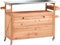 Isola per cucina esterna SCANNO Legno di abete Marrone chiaro