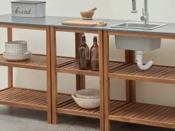 Isola per cucina esterna BRUCOLI Legno d'acacia Marrone