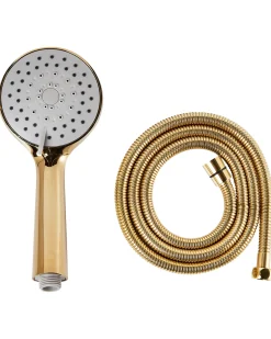 Kit doccia con soffione e flessibile TAMUSHAL 3 Funzioni Oro