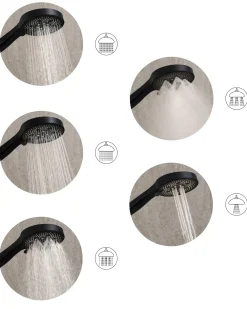 Kit doccia con soffione e flessibile ICHMA 5 Funzioni Nero