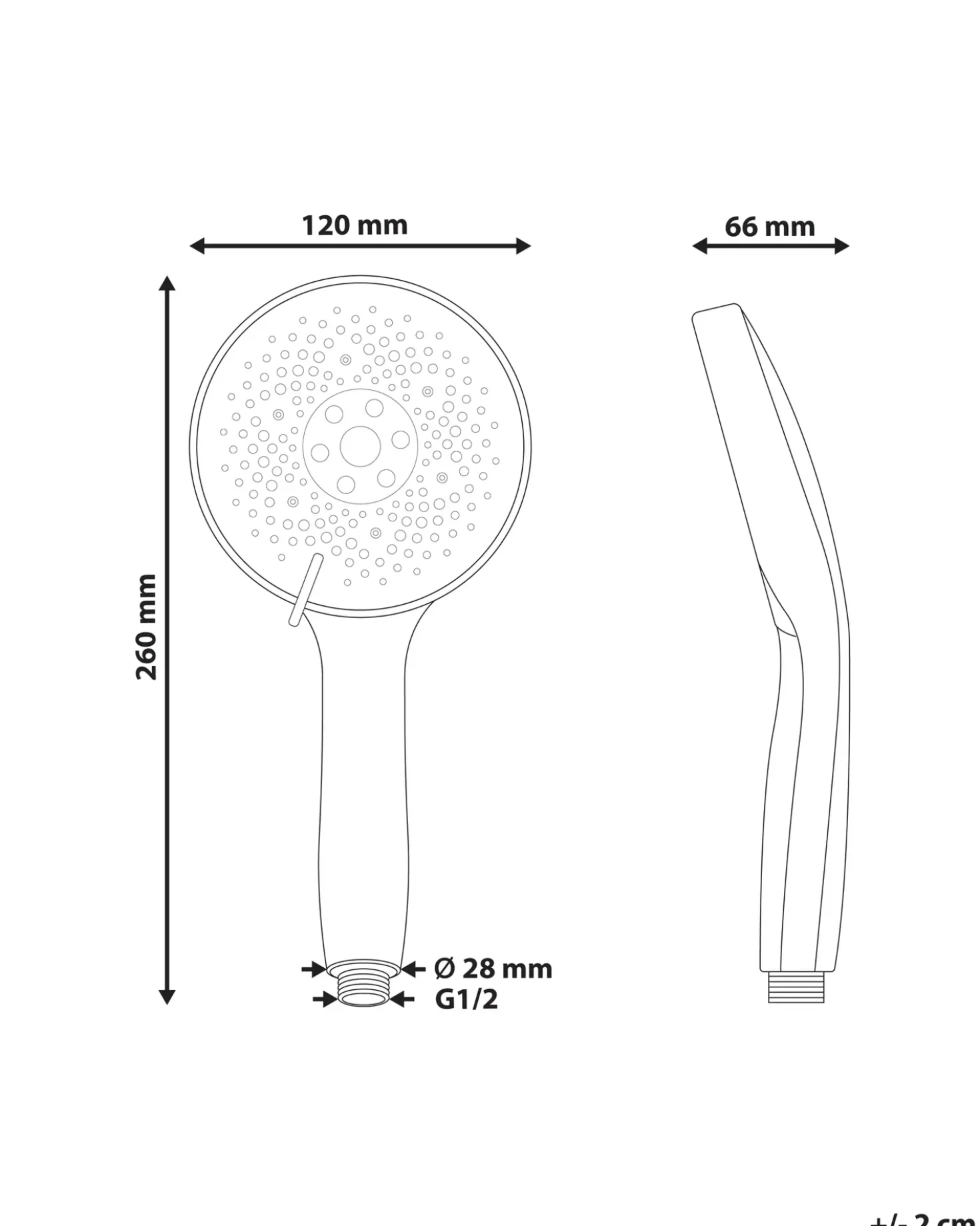 Kit doccia con soffione e flessibile ICHMA 5 Funzioni Nero