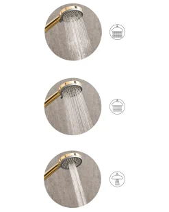 Kit doccia con soffione e flessibile SURIPA 3 Funzioni Oro