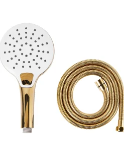 Kit doccia con soffione e flessibile IQUIRA 4 Funzioni Oro