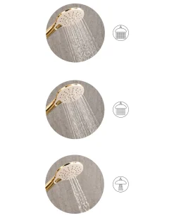 Kit doccia con soffione e flessibile IQUIRA 4 Funzioni Oro