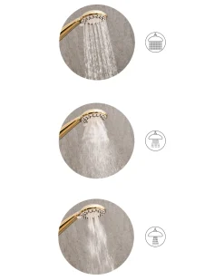 Kit doccia con soffione e flessibile MACAY 3 Funzioni Oro