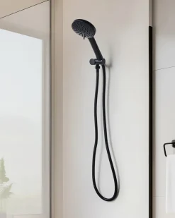 Kit doccia con soffione e flessibile UCHIZA 5 Funzioni Nero