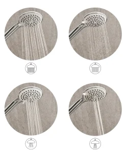 Kit doccia con soffione e flessibile TARMA 4 Funzioni Argento