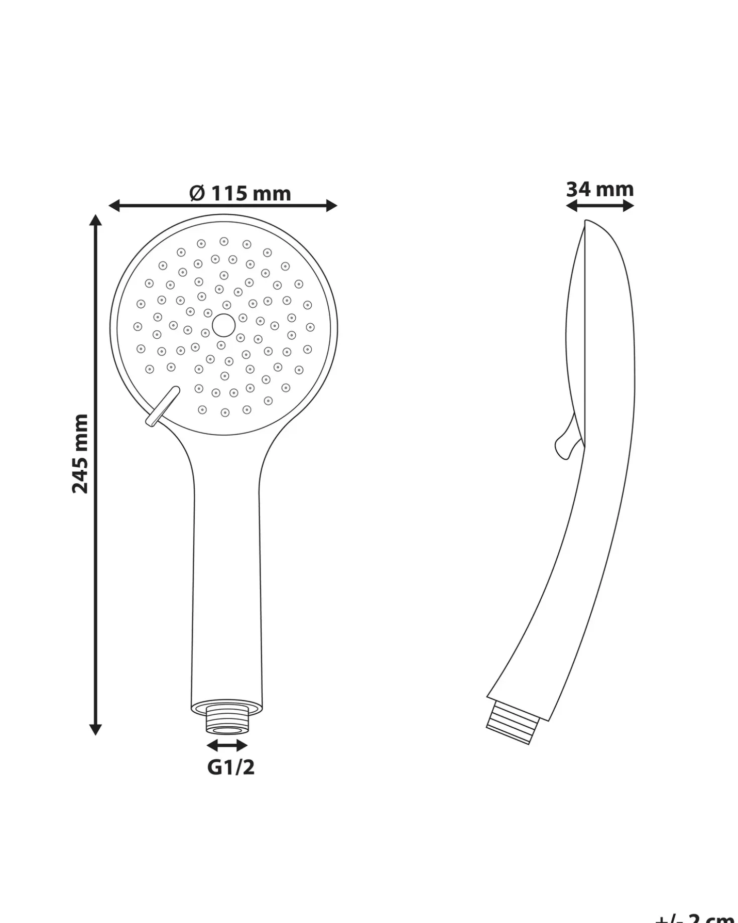 Kit doccia con soffione e flessibile TARMA 4 Funzioni Argento