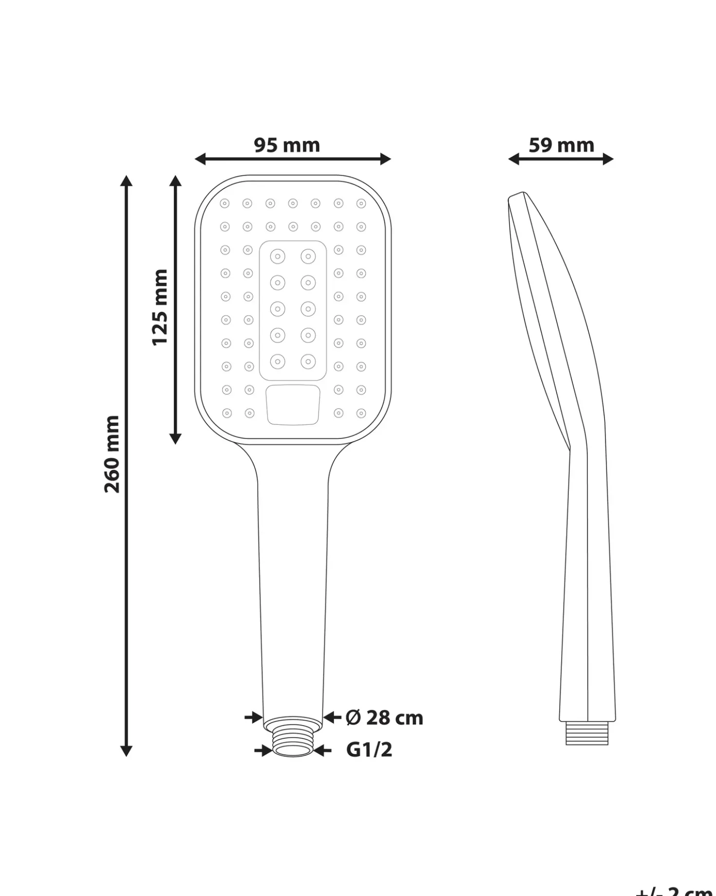Kit doccia con soffione e flessibile TINGO 4 Funzioni Argento