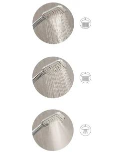 Kit doccia con soffione e flessibile TINGO 4 Funzioni Argento