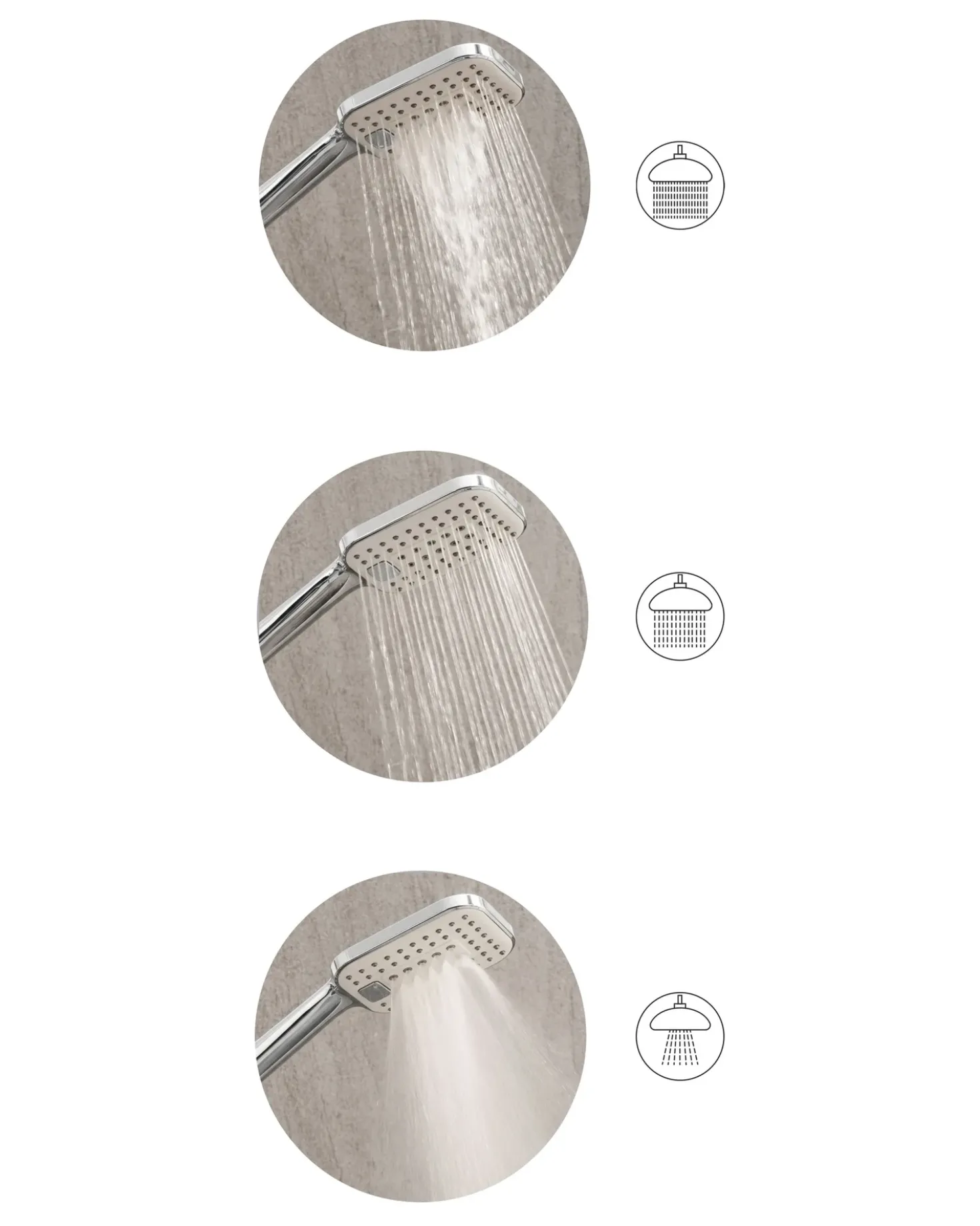 Kit doccia con soffione e flessibile TINGO 4 Funzioni Argento