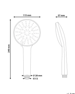 Kit doccia con soffione e flessibile UCHIZA 5 Funzioni Oro