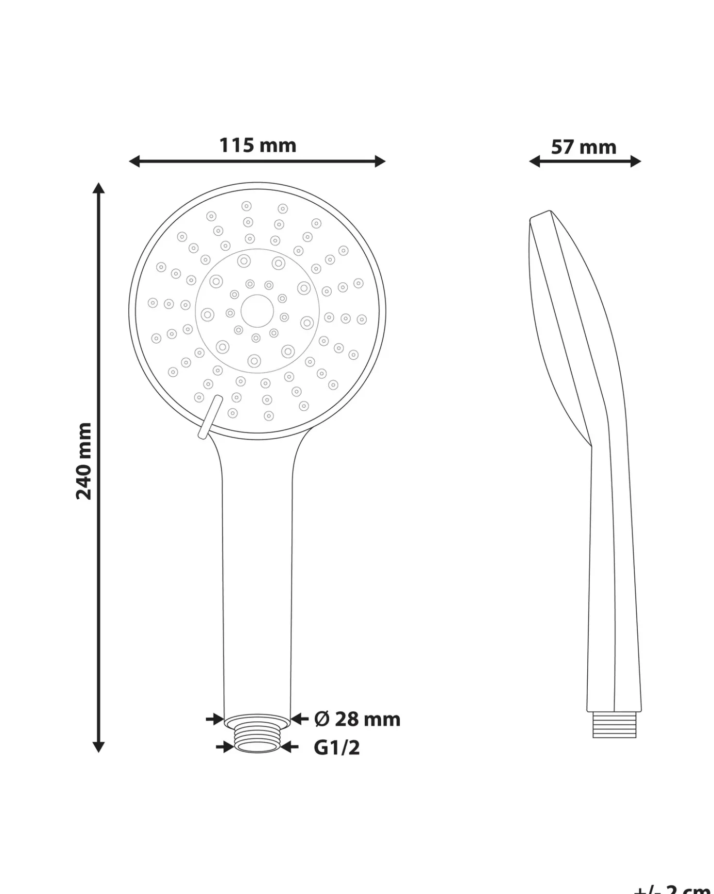 Kit doccia con soffione e flessibile UCHIZA 5 Funzioni Oro