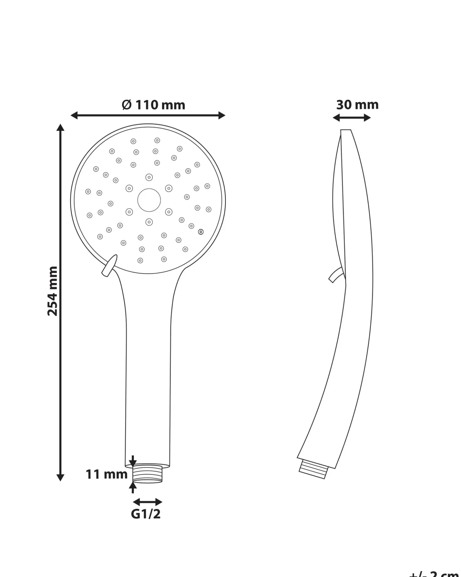 Kit doccia con soffione e flessibile CHURUN 4 Funzioni Oro