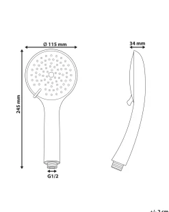Kit doccia con soffione e flessibile TARMA 4 Funzioni Oro