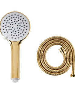 Kit doccia con soffione e flessibile TARMA 4 Funzioni Oro