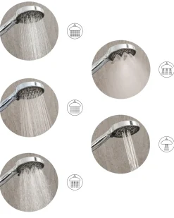 Kit doccia con soffione e flessibile ICHMA 5 Funzioni Argento