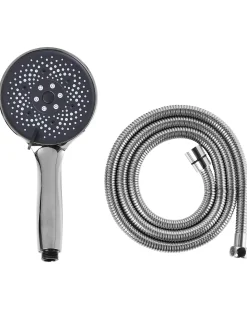 Kit doccia con soffione e flessibile ICHMA 5 Funzioni Argento