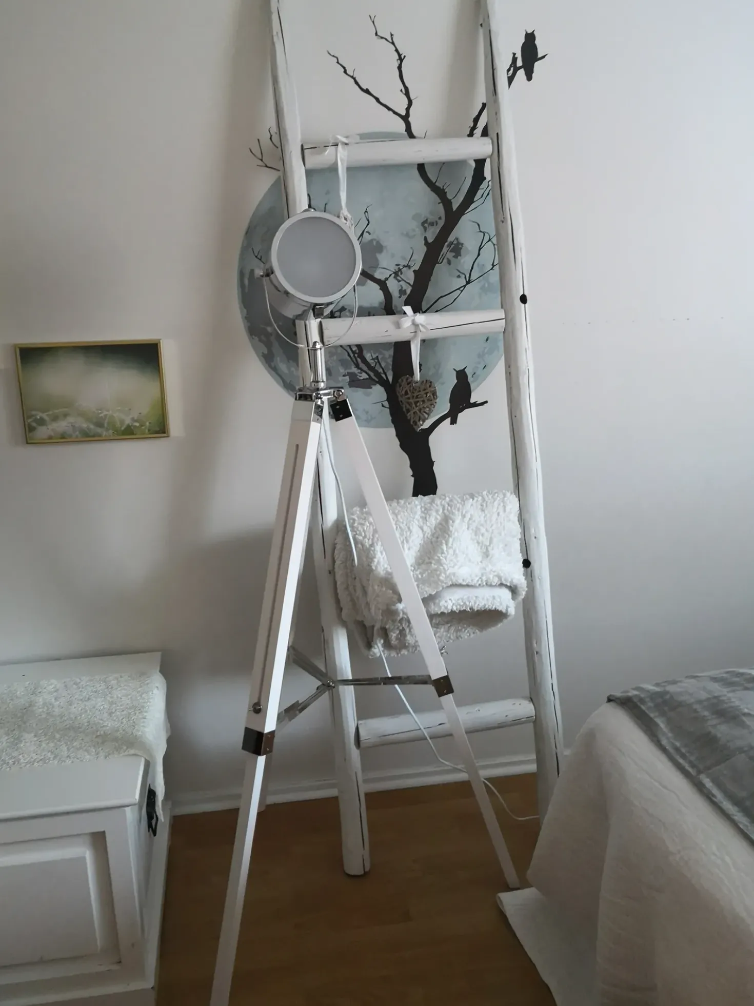 Lampada da pavimento ALZETTE Legno di pino Bianco