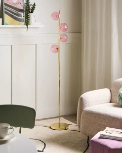 Lampada da pavimento ANADYR Vetro Rosa