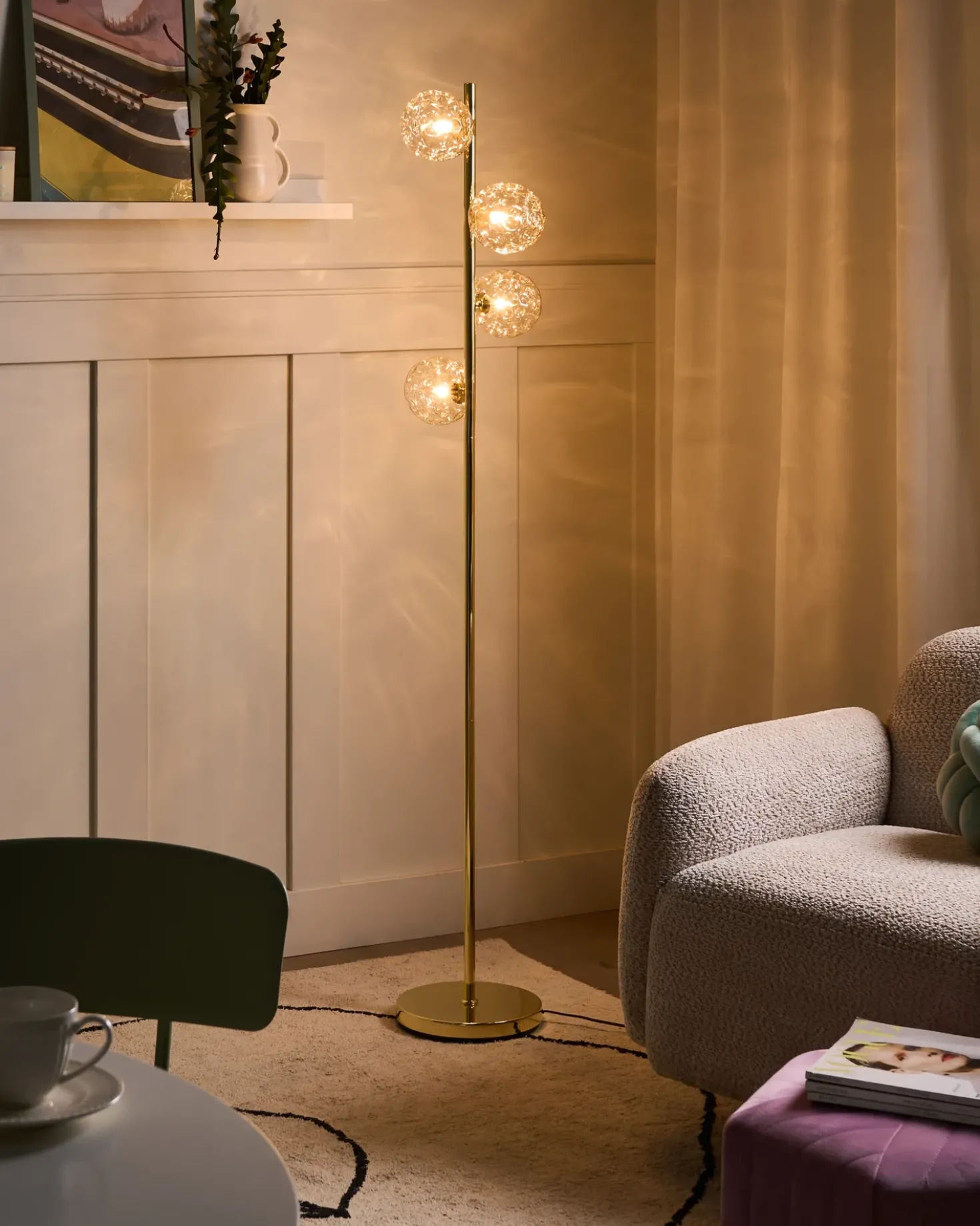 Lampada da pavimento ANADYR Vetro Beige