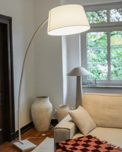 Lampada da pavimento BENUE Metallo Bianco
