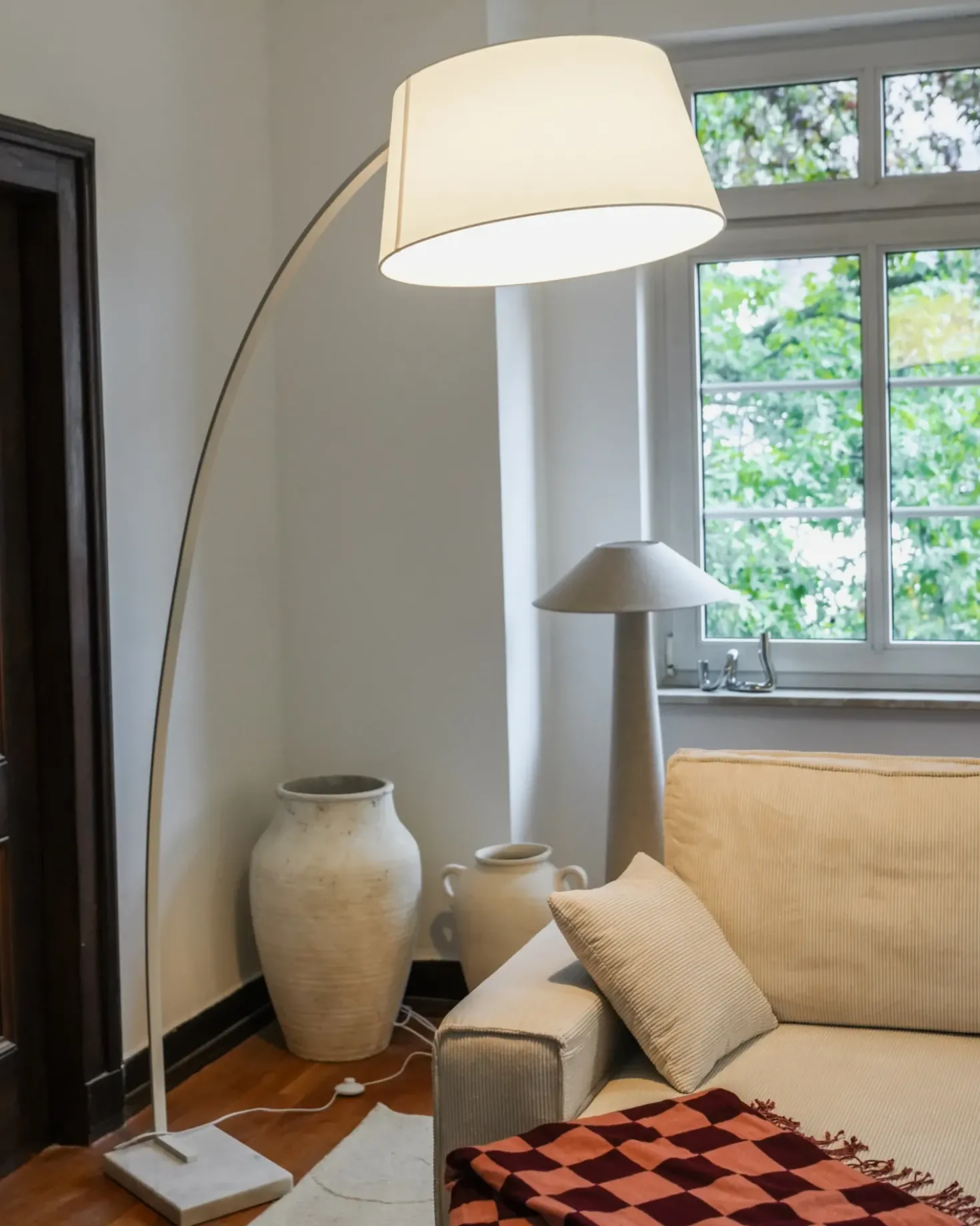 Lampada da pavimento BENUE Metallo Bianco