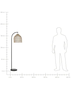 Lampada da pavimento BERNICA Rattan Naturale