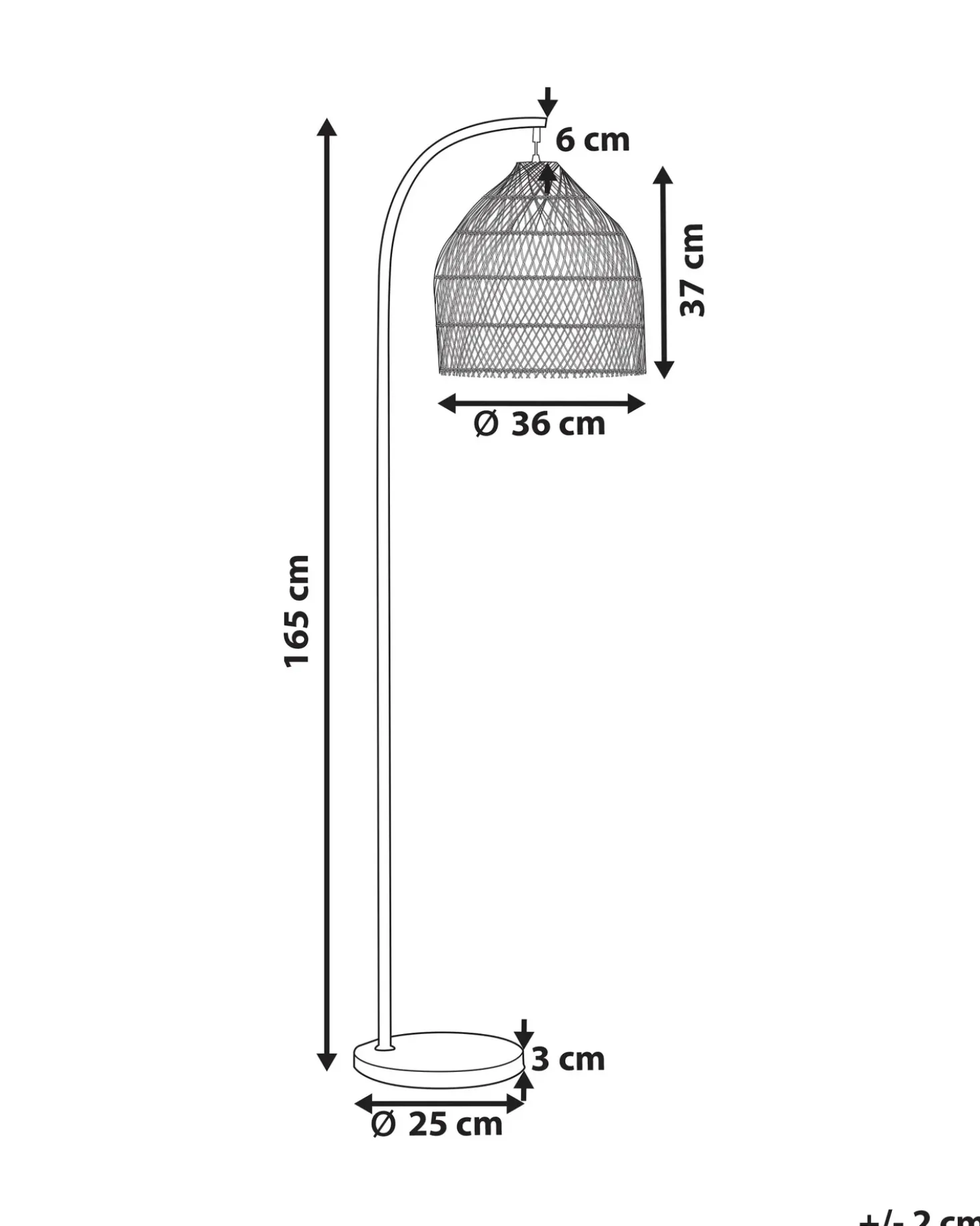 Lampada da pavimento BERNICA Rattan Naturale