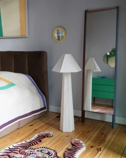 Lampada da pavimento DEMBI Lino sintetico Beige chiaro