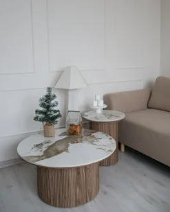 Lampada da pavimento DEMBI Lino sintetico Beige chiaro