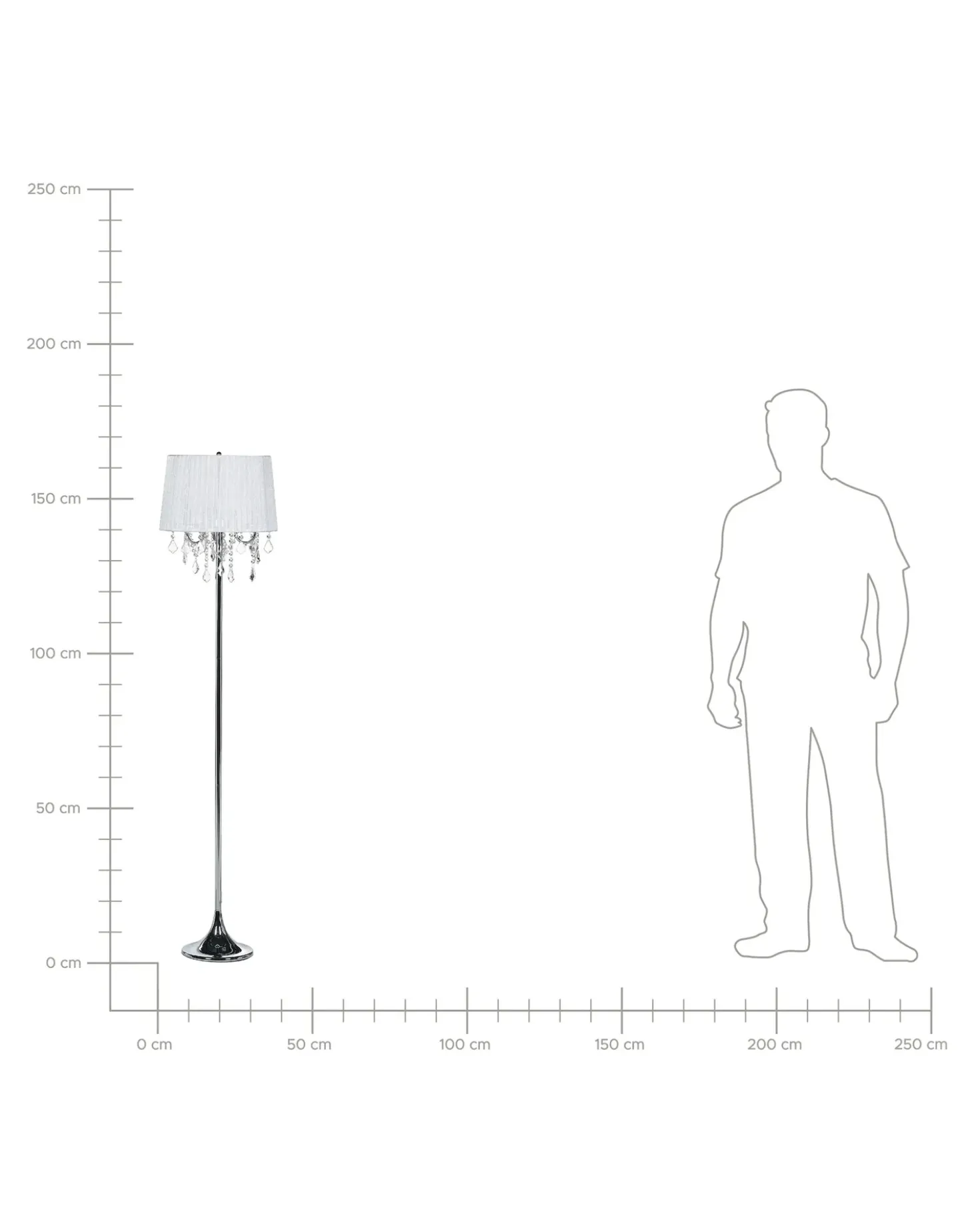 Lampada da pavimento EVANS Metallo Bianco