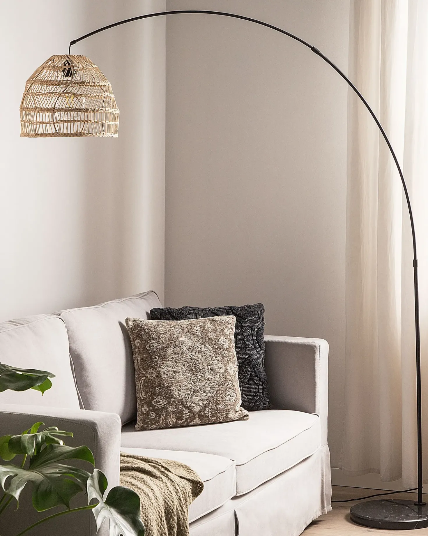 Lampada da pavimento GUAVIARE Rattan Beige