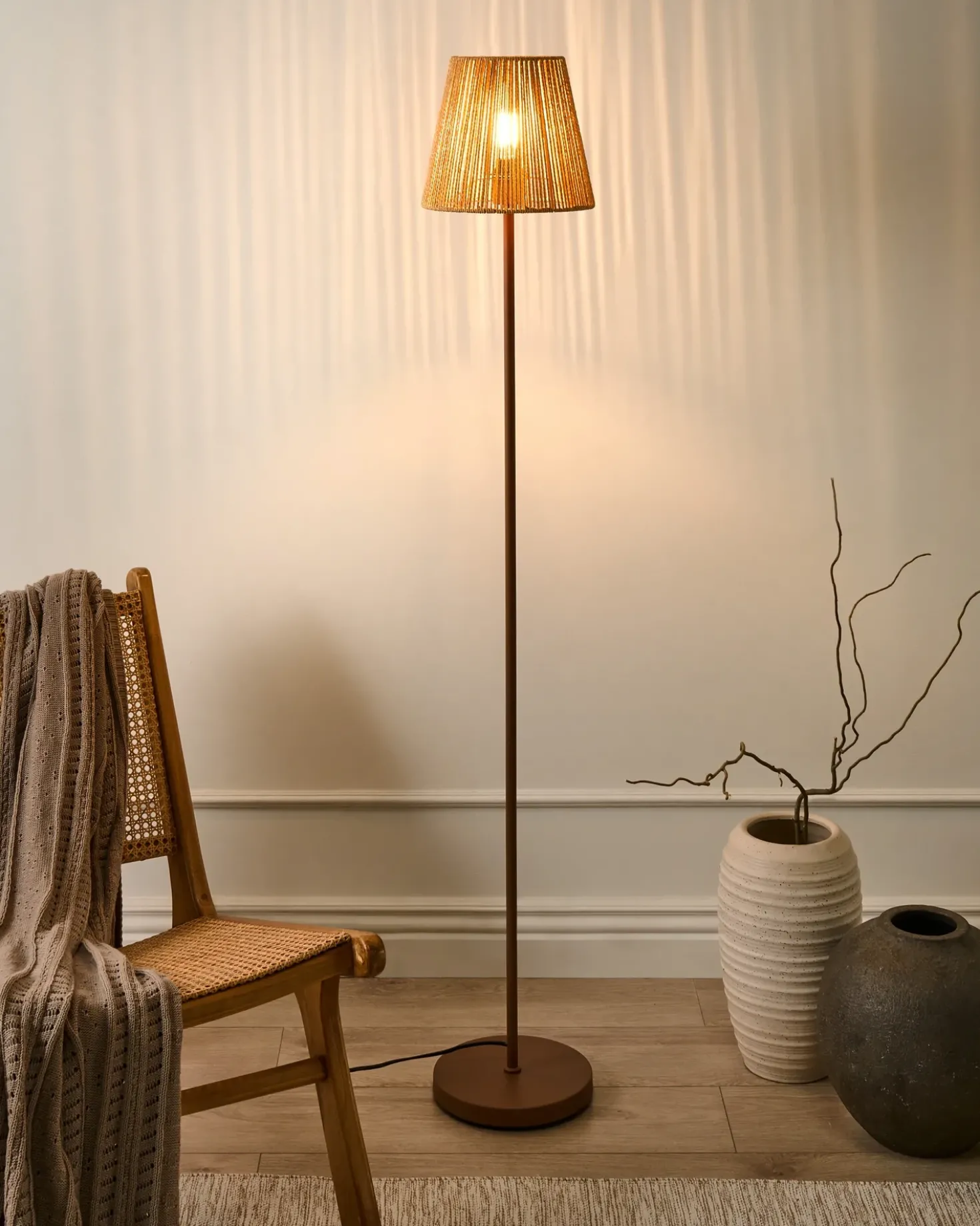 Lampada da pavimento HANGER Metallo Marrone